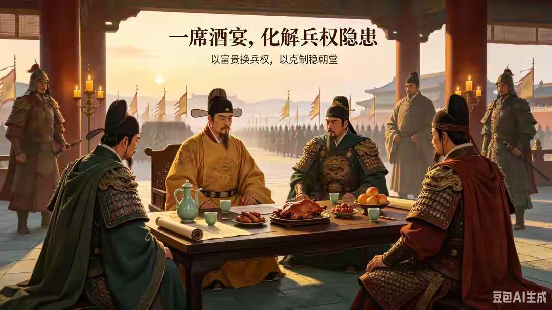 杯酒释兵权绝非单纯权谋博弈，赵匡胤一席酒，以和平赎买替代流血清洗，既终结唐末五代