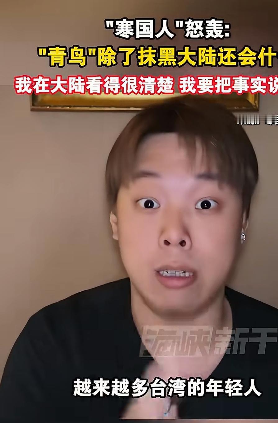 忍无可忍！网红″寒国人″当众怒轰青鸟：除了造谣抹黑大陆，你们还会干什么？
   