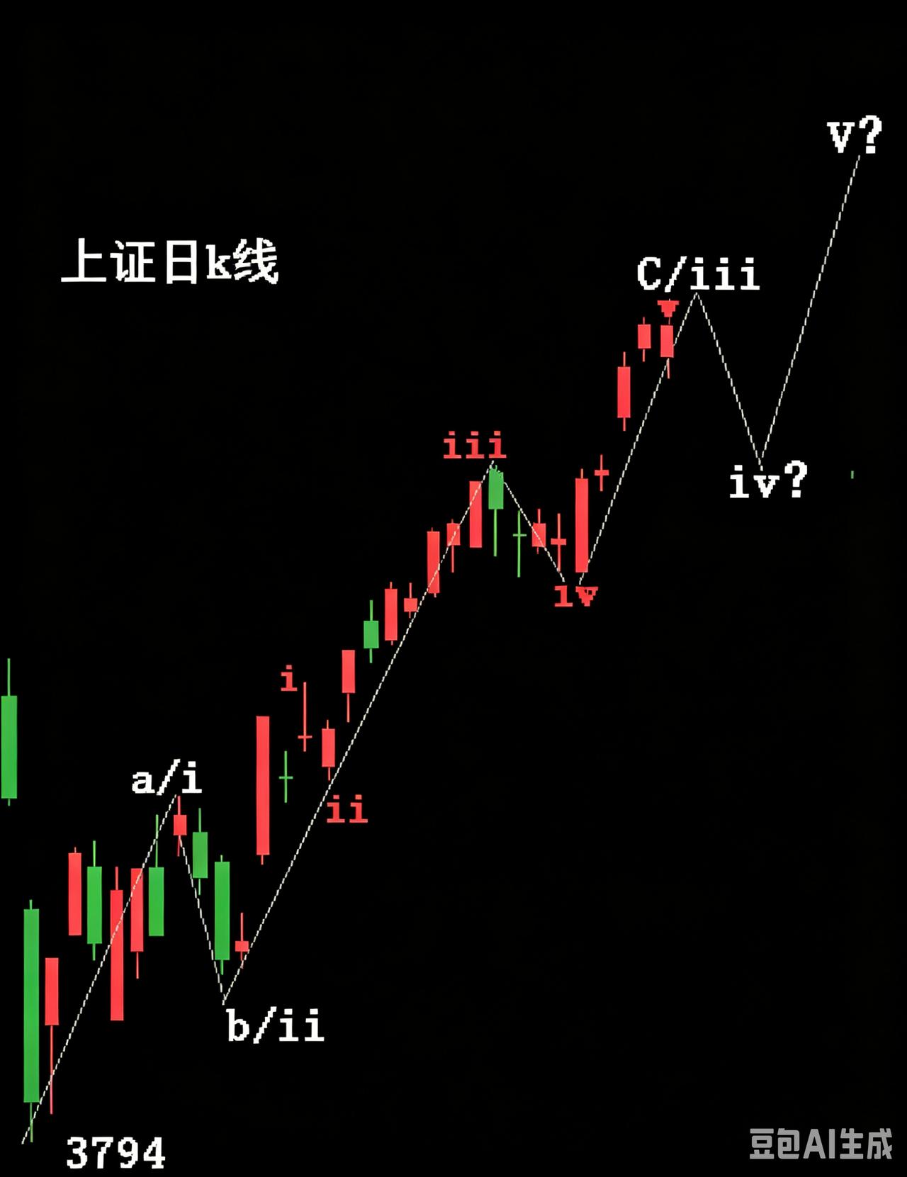 上证指数+各大指数浪形复盘+下周行情梳理
 
一、上证指数核心结构（3794低点