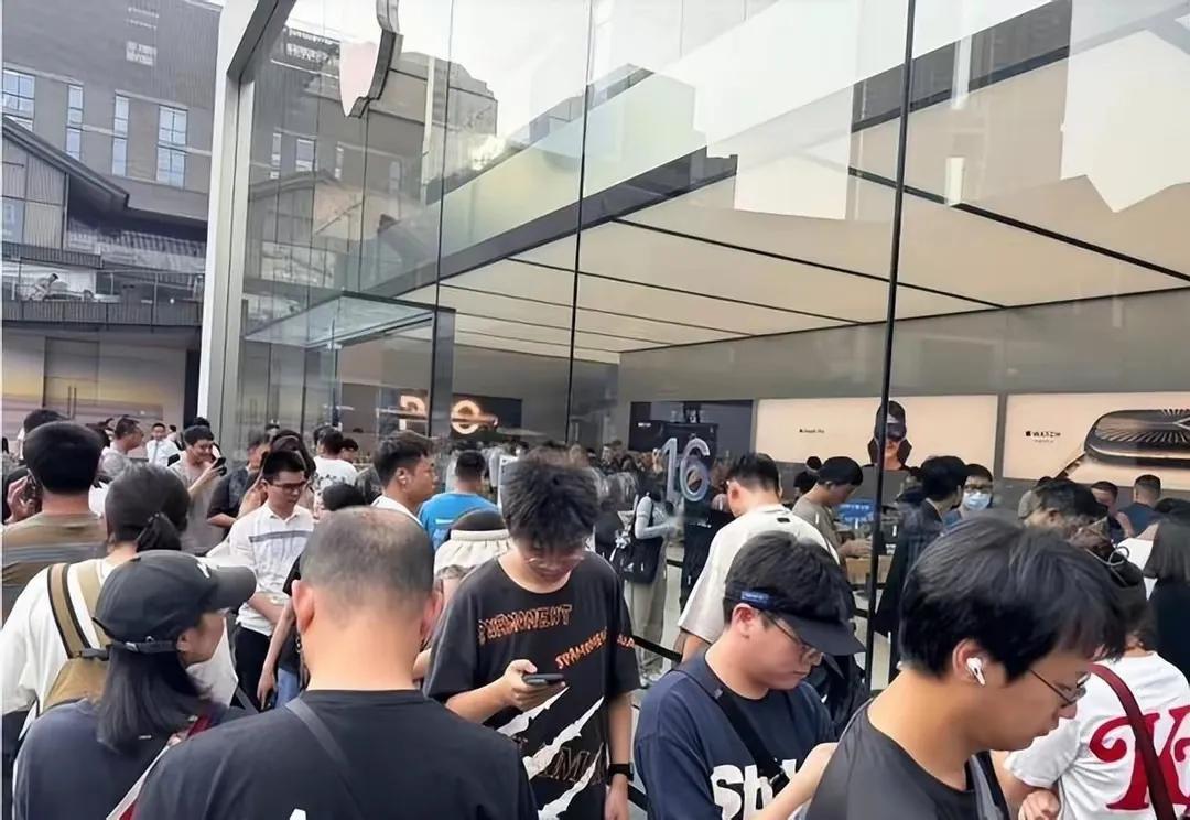 都是些什么人在抢苹果手机？

图片中的人多数人戴着眼镜，并且还很年轻，这说明中国