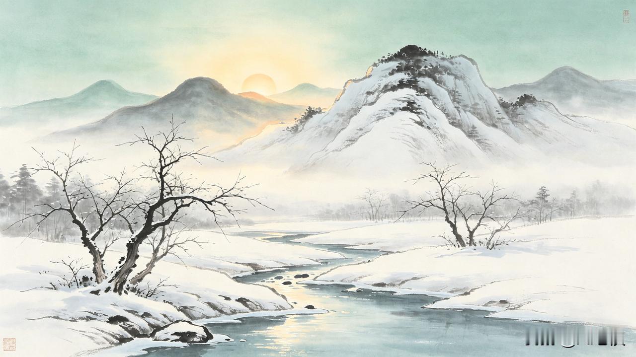 上联：冬近山川晓
下联：春归日月明