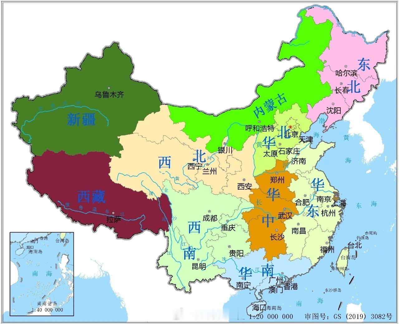 【中国陆地气象地理一级地区区划及所辖省（区、市）】一级地区区划将我国陆地划分为：