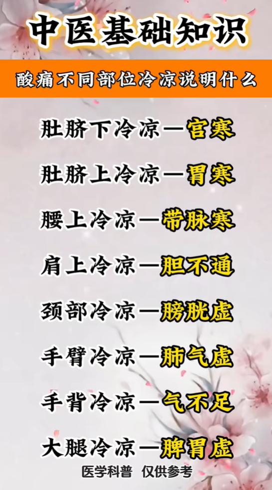 不同部位常年冰凉，读懂身体虚寒信号