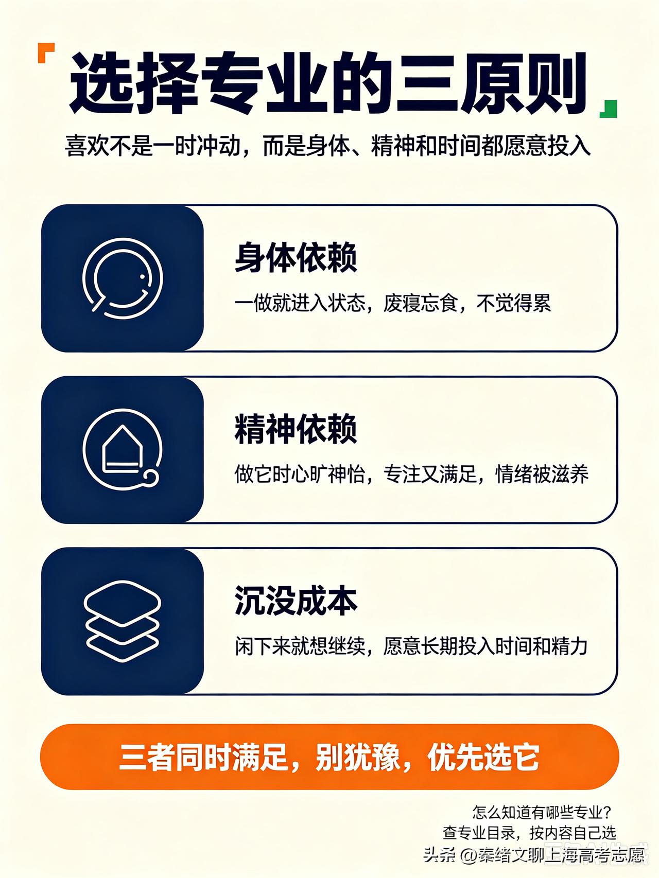 选择专业应该按照什么标准呢？就是你真的喜欢，怎样才算真的喜欢？遵循三原则，这三原