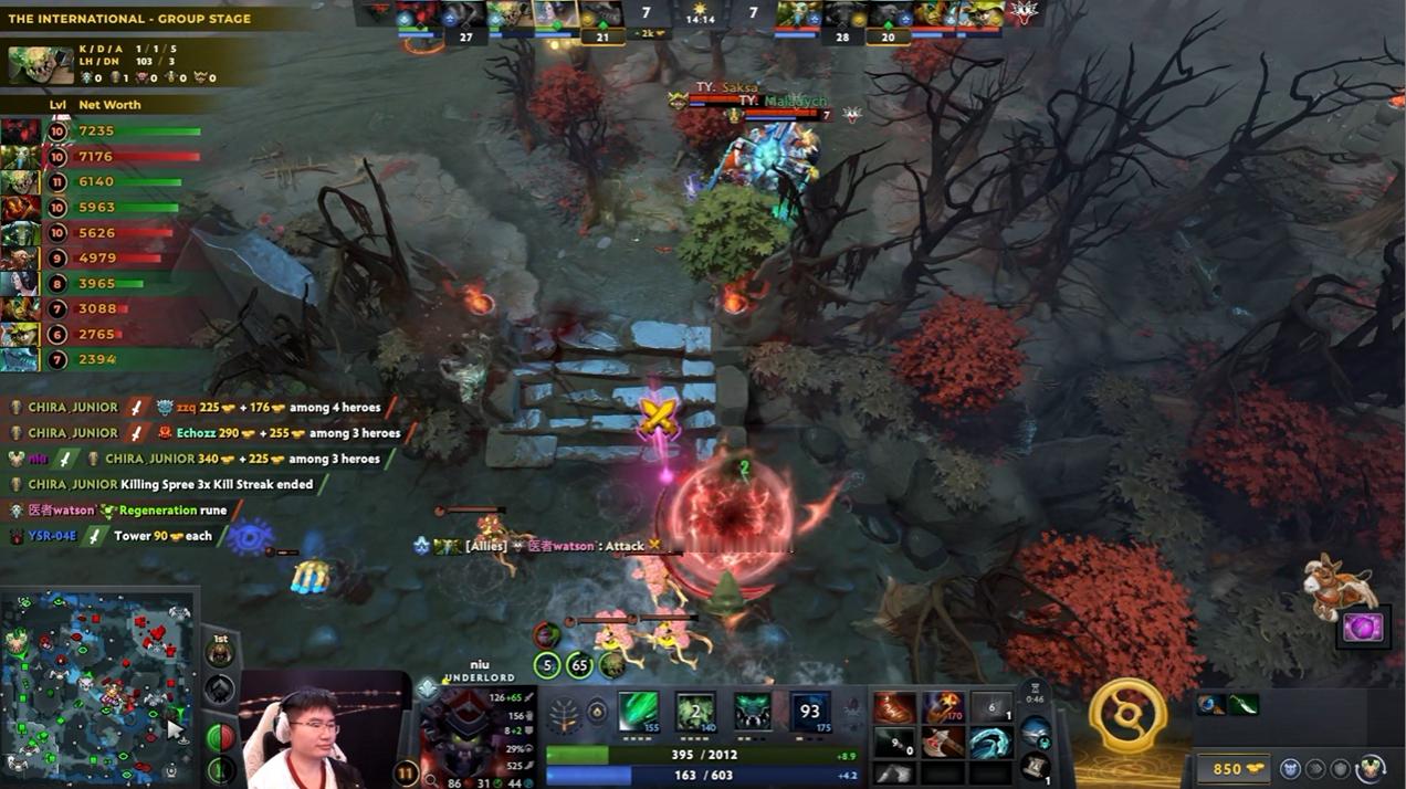 DOTA2TI15 瑞士轮1-2组TR对阵Yandex战队BO3第一局，经过64