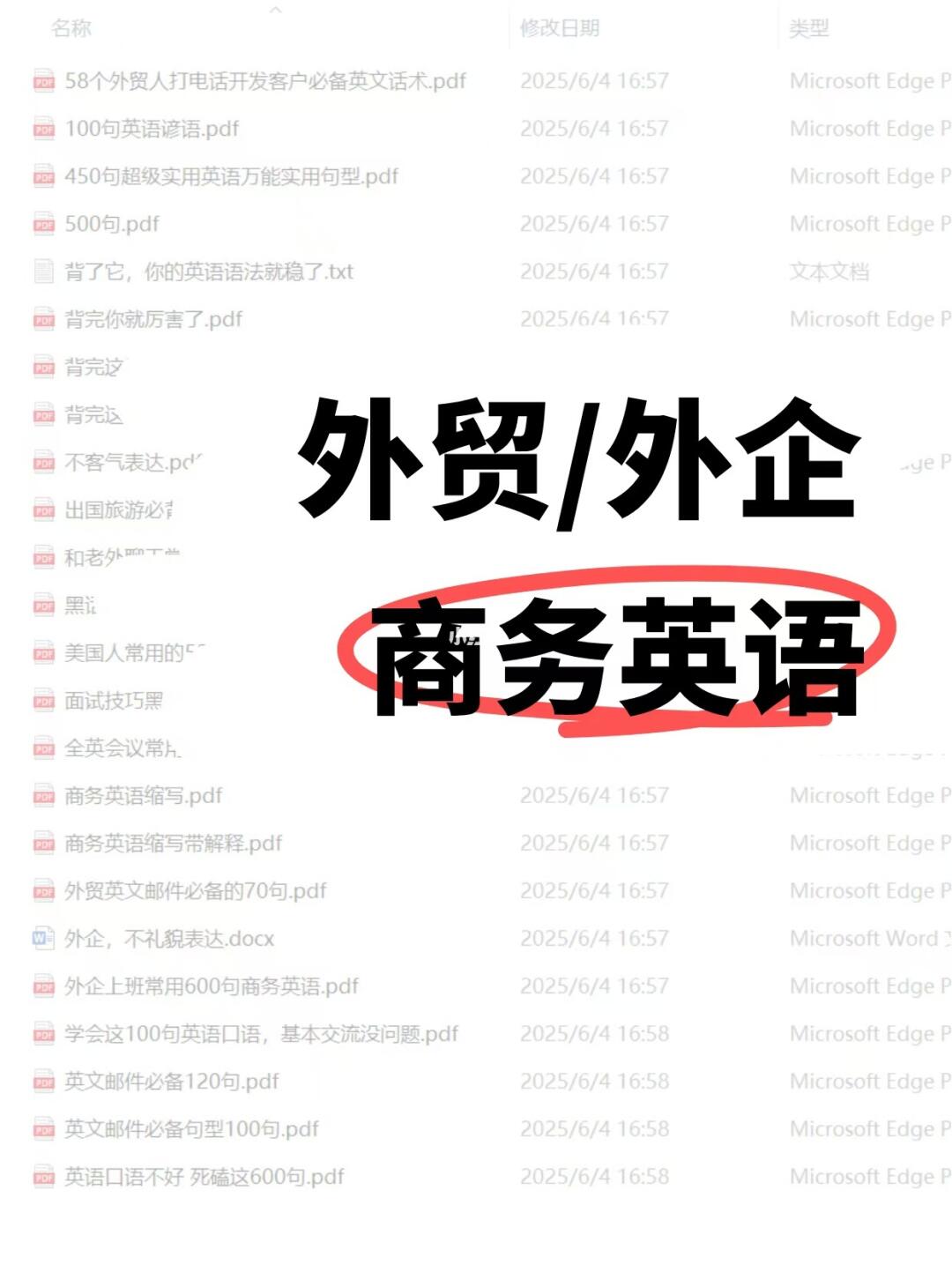 🔥我搜集的商务英语资料
