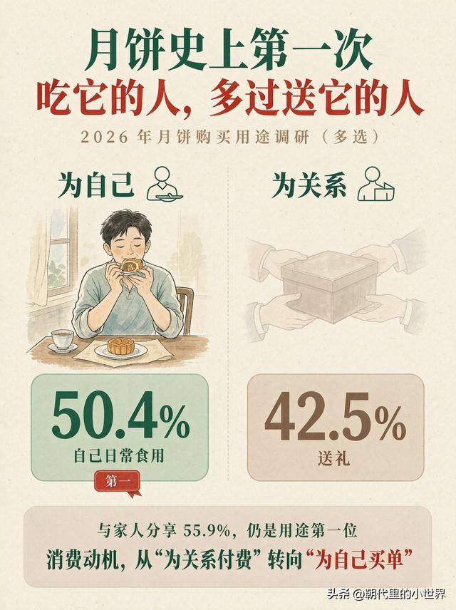 今年中秋月饼出现两个新特点，首次出现吃月饼的人多过送月饼的人，迅速冲上热搜！

