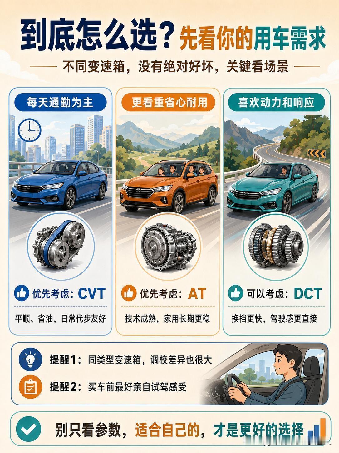 买车分不清CVT/AT/DCT？看完这篇再也不被坑
 
说实话啊，太多人买车被变