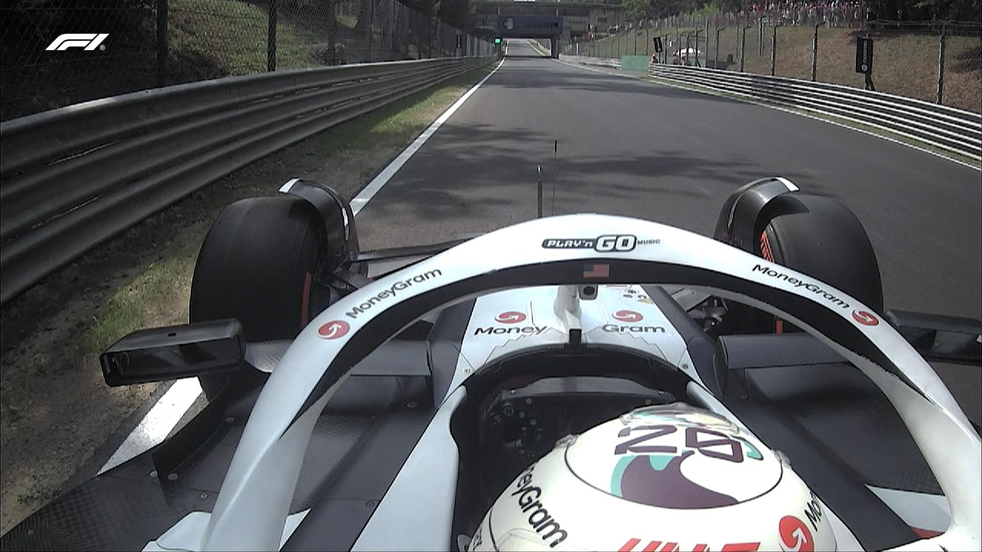 哈斯车队让马格努森的赛车紧急停在赛道旁#F1##赛车##2024f1意大利大奖赛
