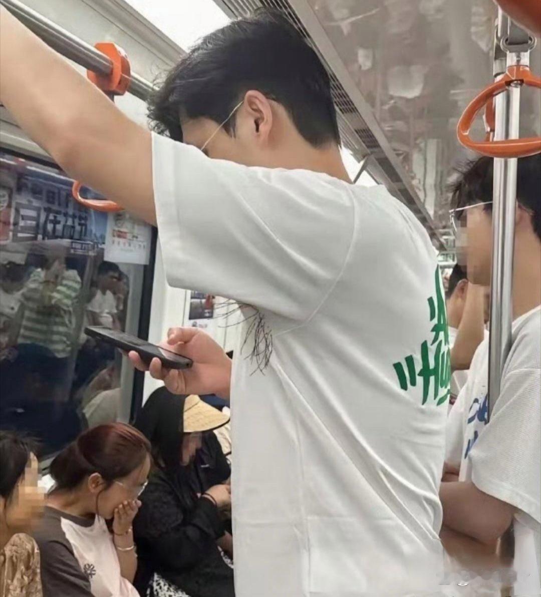 坐地铁看到了，不细看还以为是腋毛 