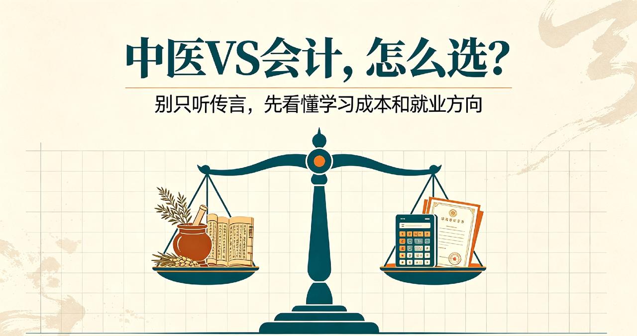 学中医好，还是学会计好？很多人简单理解：会计好找工作，中医越老越吃香。可两个专业