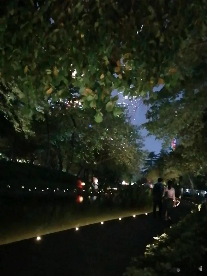 在广州花城汇的夜晚吹着风，咳嗽还没好，工作也没着落，心里挺不是滋味。
广州的夜晚