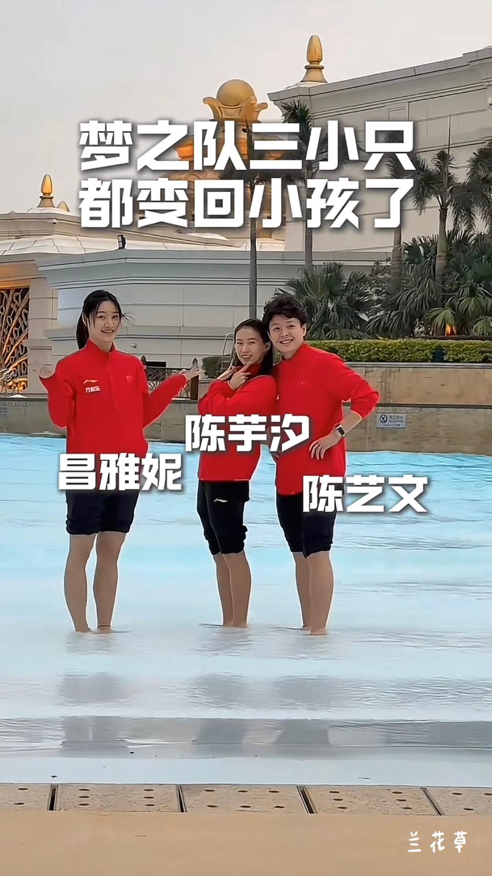 再看这三位在一起，就不是原来的味儿了，总有点膈应。
陈芋汐、昌雅妮、陈艺文。