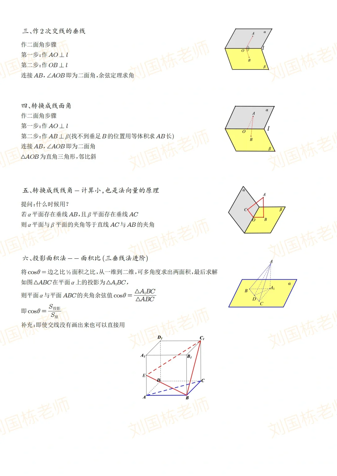 几何法求线面角二面角你学会了吗