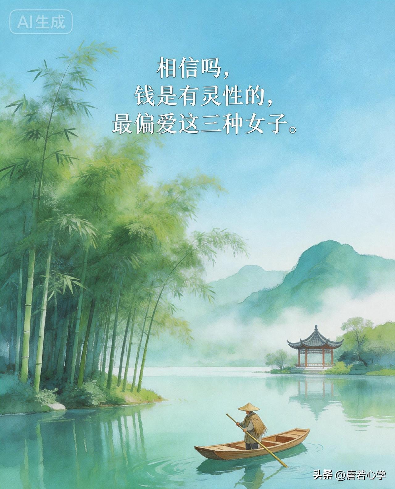 相信吗，钱是有灵性的，最偏爱这三种女子。

《了凡四训》里说：“命自我立，福自己