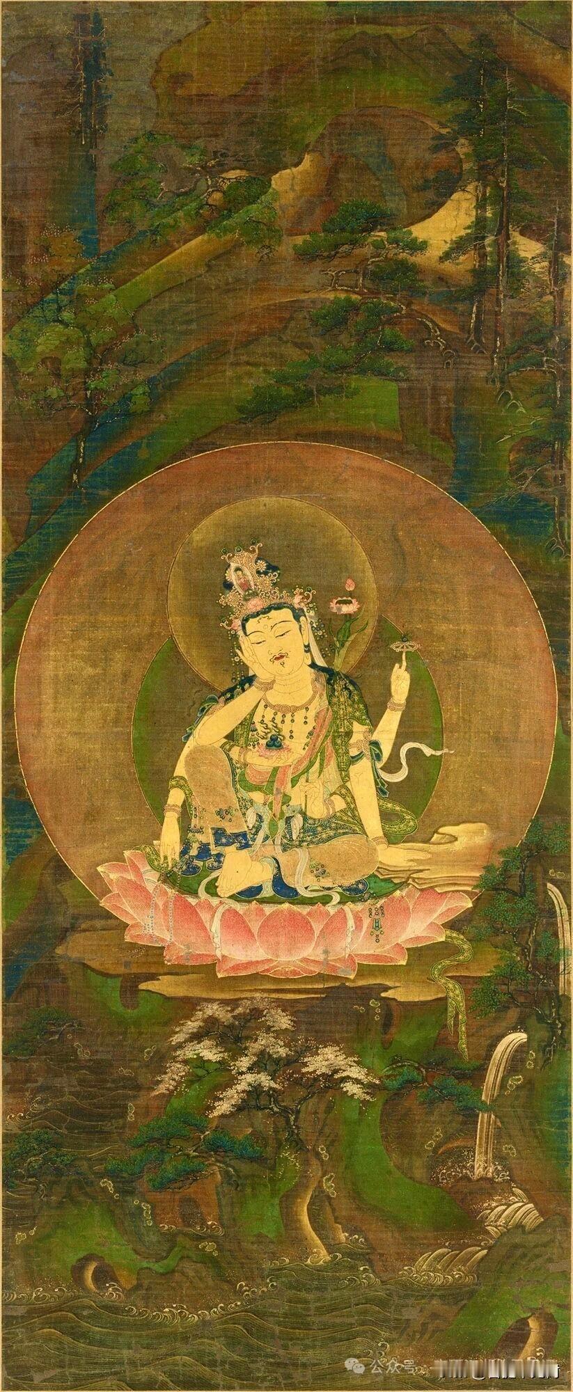 千年古佛画｜这尊托腮沉思的观音，藏着世人最想要的圆满
 
初见这幅古画，很难不被