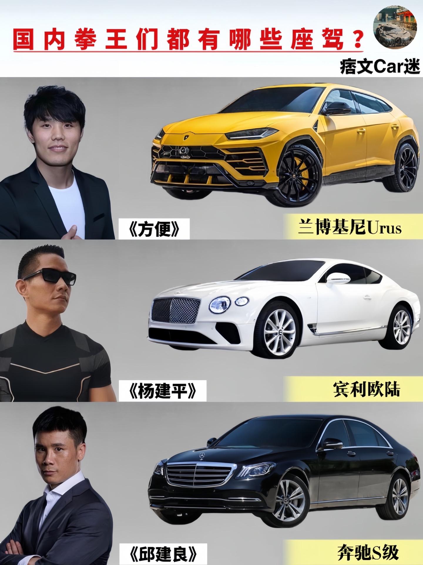 国内拳王们都开什么车？