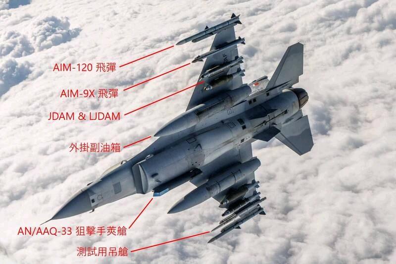 巴林空军F-16 Block70战斗机全挂载测照片曝光。据说台湾空军的F-16V