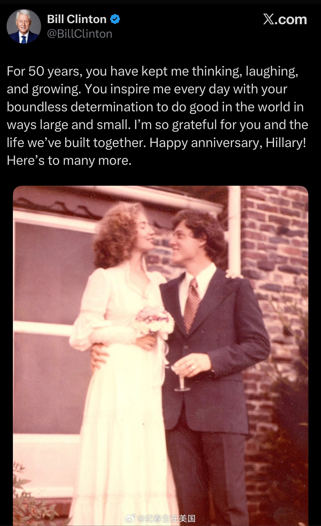 结婚50年秀恩爱。 ​​​