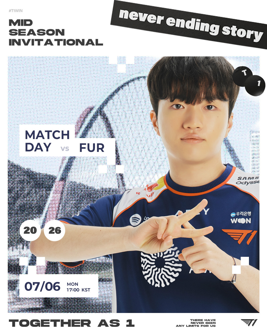 【2026MSI 】 vs FUR今天的比赛对阵FUR，请粉丝们多多支持！T1T