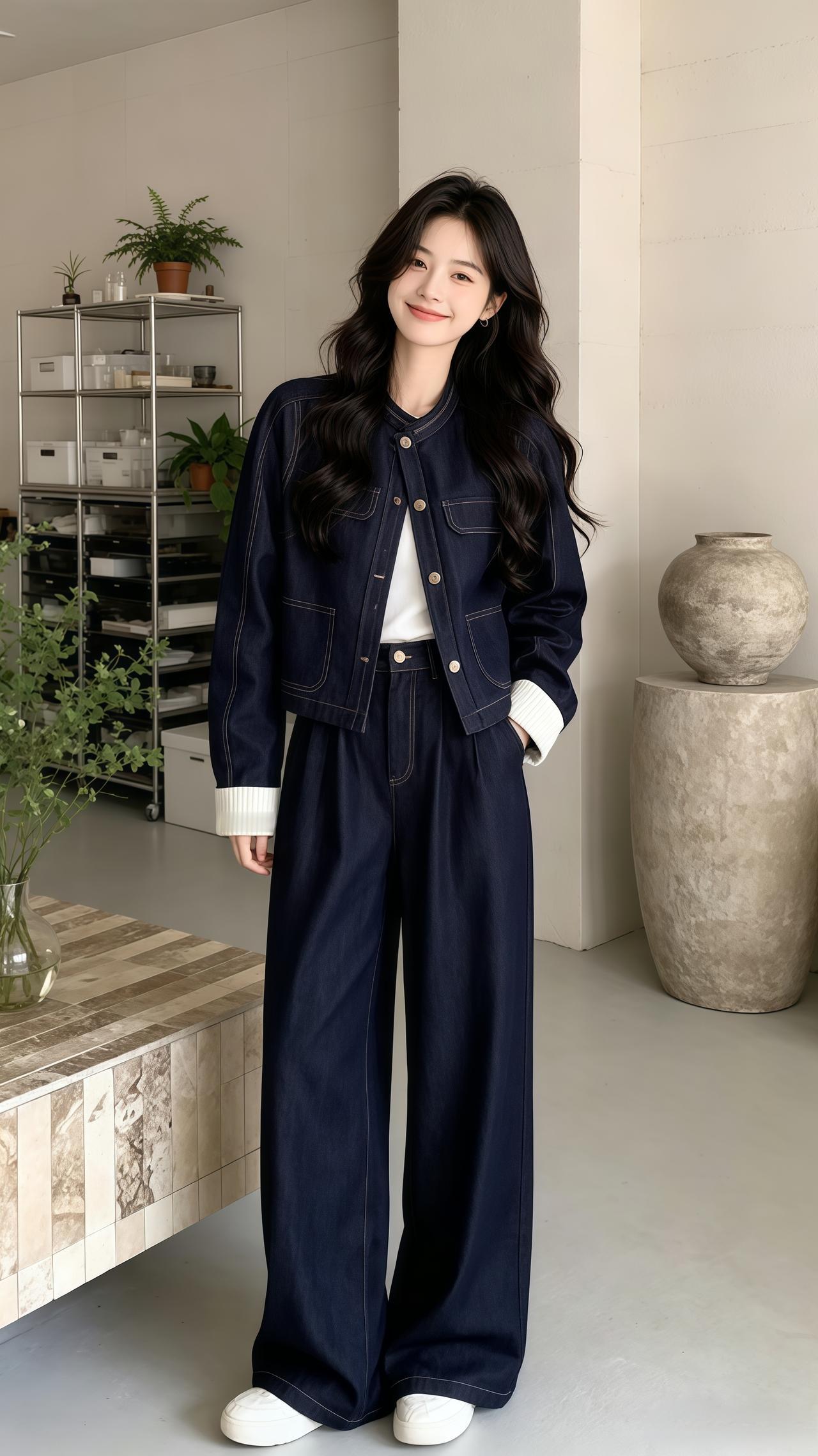 百搭显瘦牛仔套装 牛仔穿搭分享 穿搭韩系穿搭今天穿什么