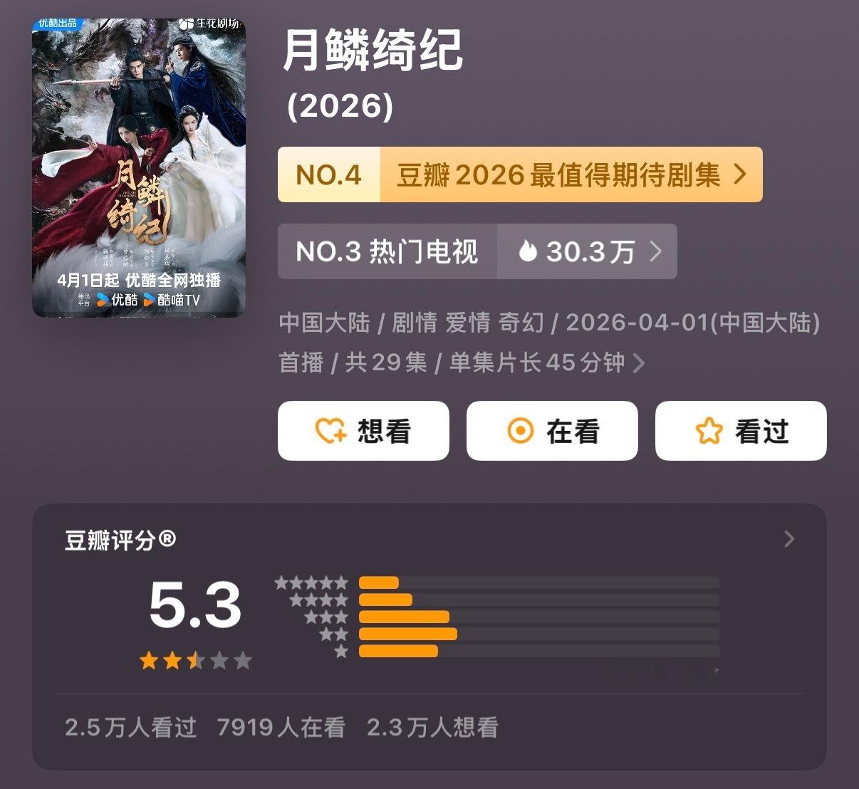 钢铁森林豆瓣开分6.8 月鳞绮纪豆瓣开分5.3冰湖重生豆瓣开分3.2 白日提灯豆