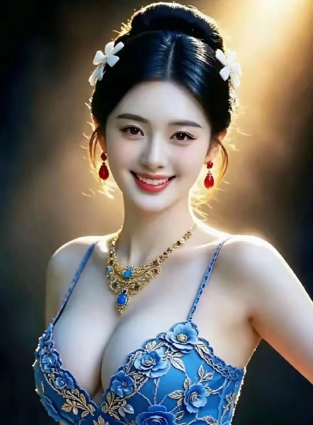 哇塞！这名女子确实长着一张吉祥如意、国泰民安的甜美幸福脸，听说还是待字闺中未婚呢