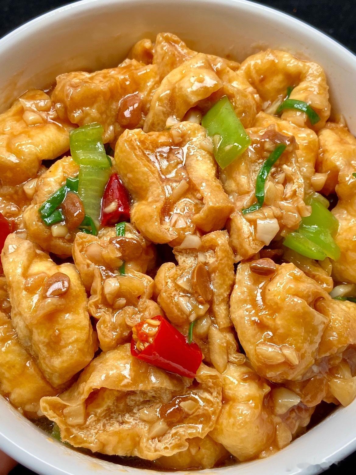 🔥油豆腐脑袋真的不能错过！！香辣豆泡，5分钟搞定下饭神器！在闺闺家吃过一次，一