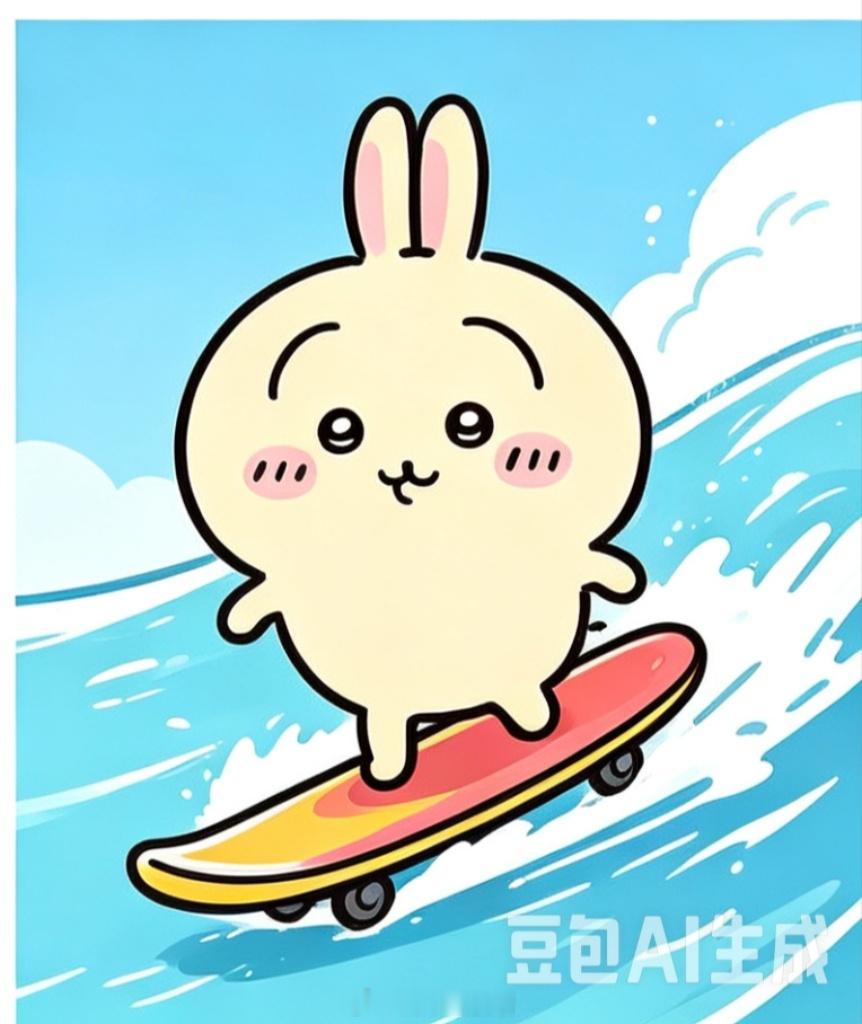 动漫吉伊卡哇灵感共创夏日企画跳伞、骑车和滑板 ，乌萨奇速度都是蹭蹭的快！图片由a