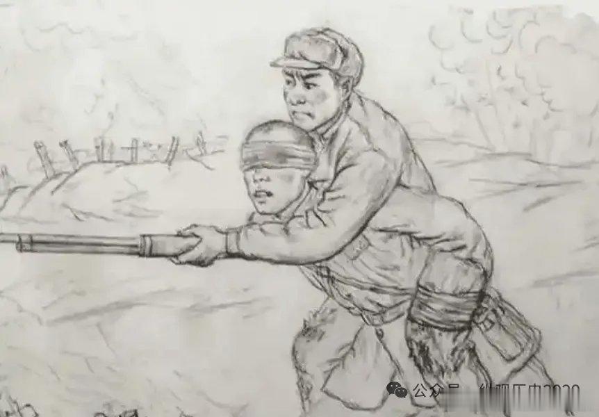 【上甘岭特等功臣王合良，双目失明后仍背着受伤战友战斗】1952年，在一场激烈的战