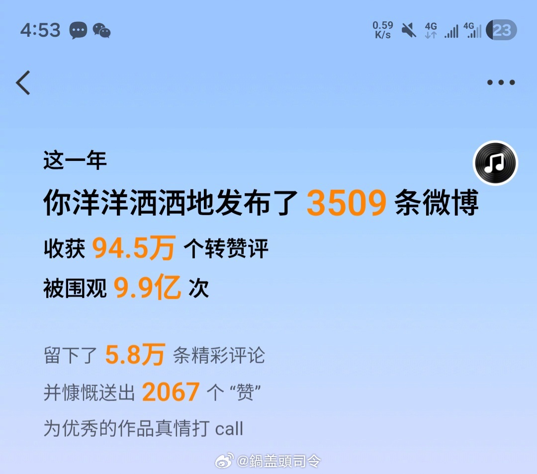 我的显示我一年搞了10个亿的流量，这个水平应该还可以吧？不过跟我前几年比差一点了
