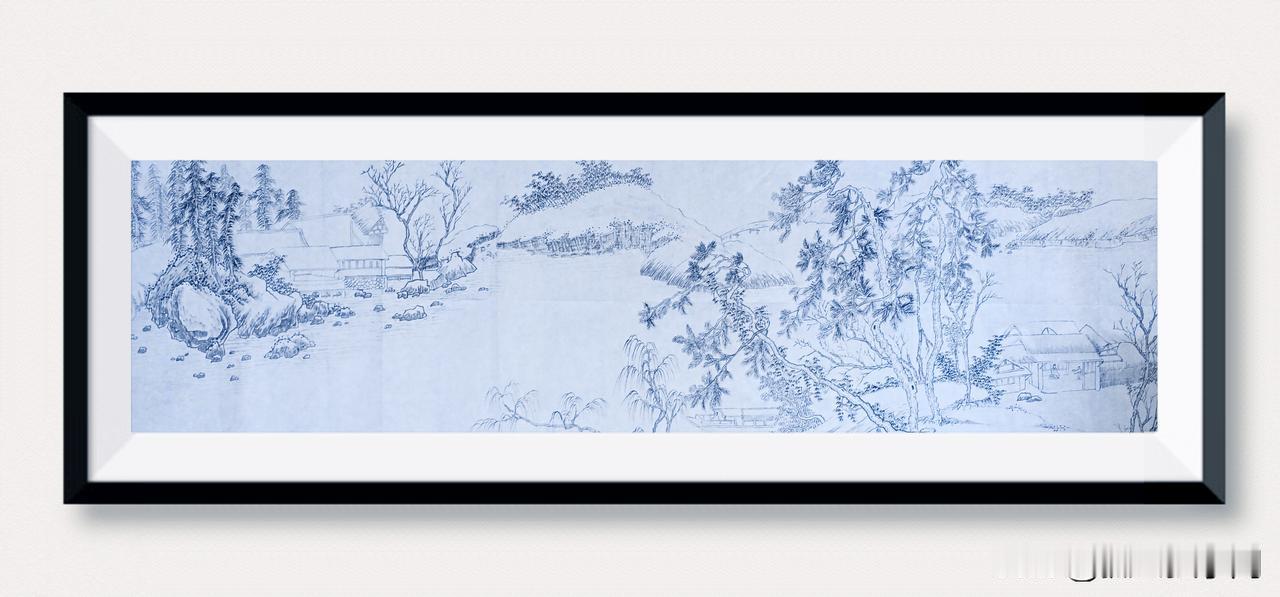 完成《溪山雪意图》墨稿的绘制。致敬刘松年！画意诗情都在一笔一划中！