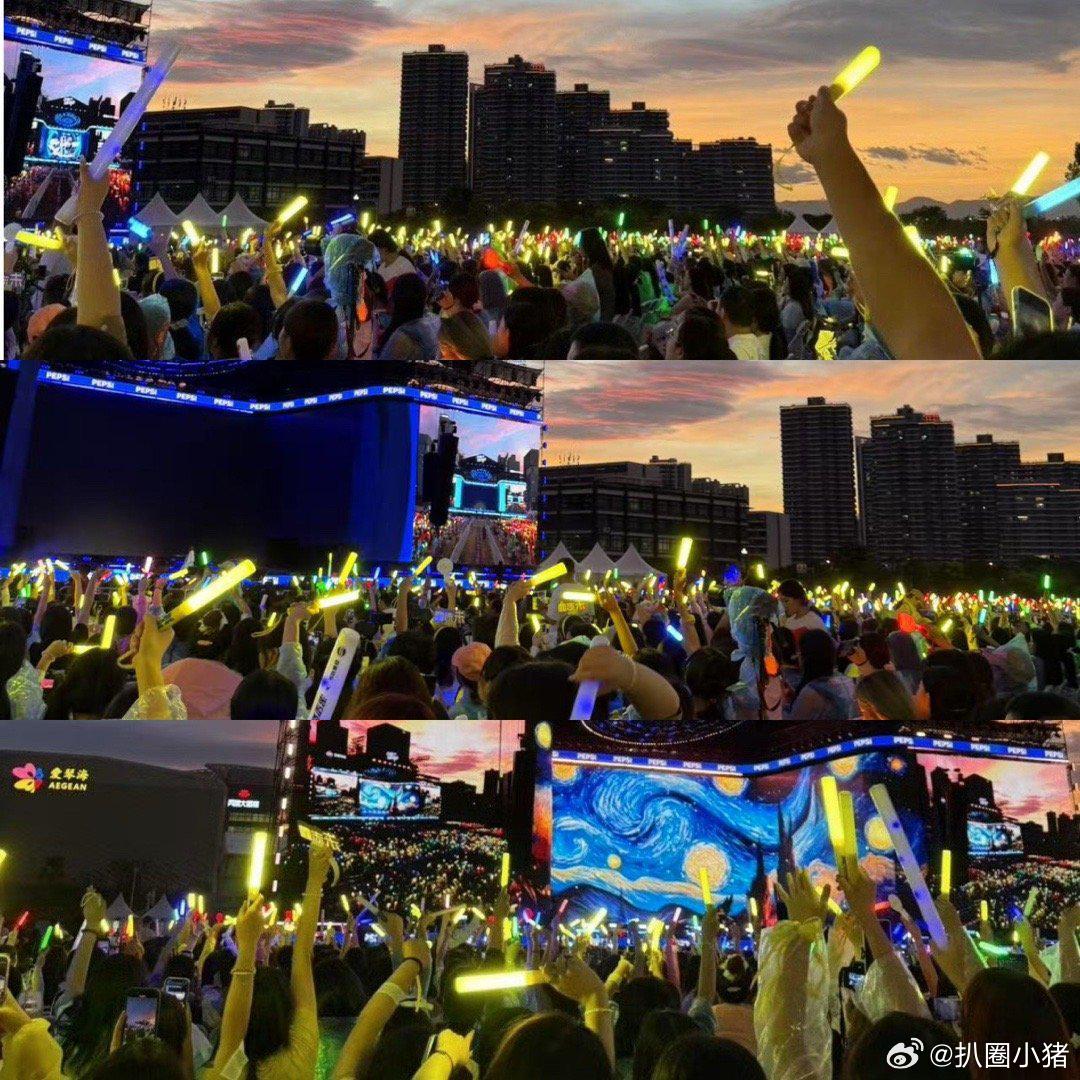 朱志鑫百事线下，满场黄海超震撼！应援色面积实力碾压，数据就是底气。 ​​​