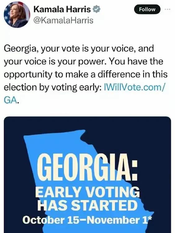 投票热情高涨，佐治亚Early Voting的首日投票数创造新的记录，超过25.