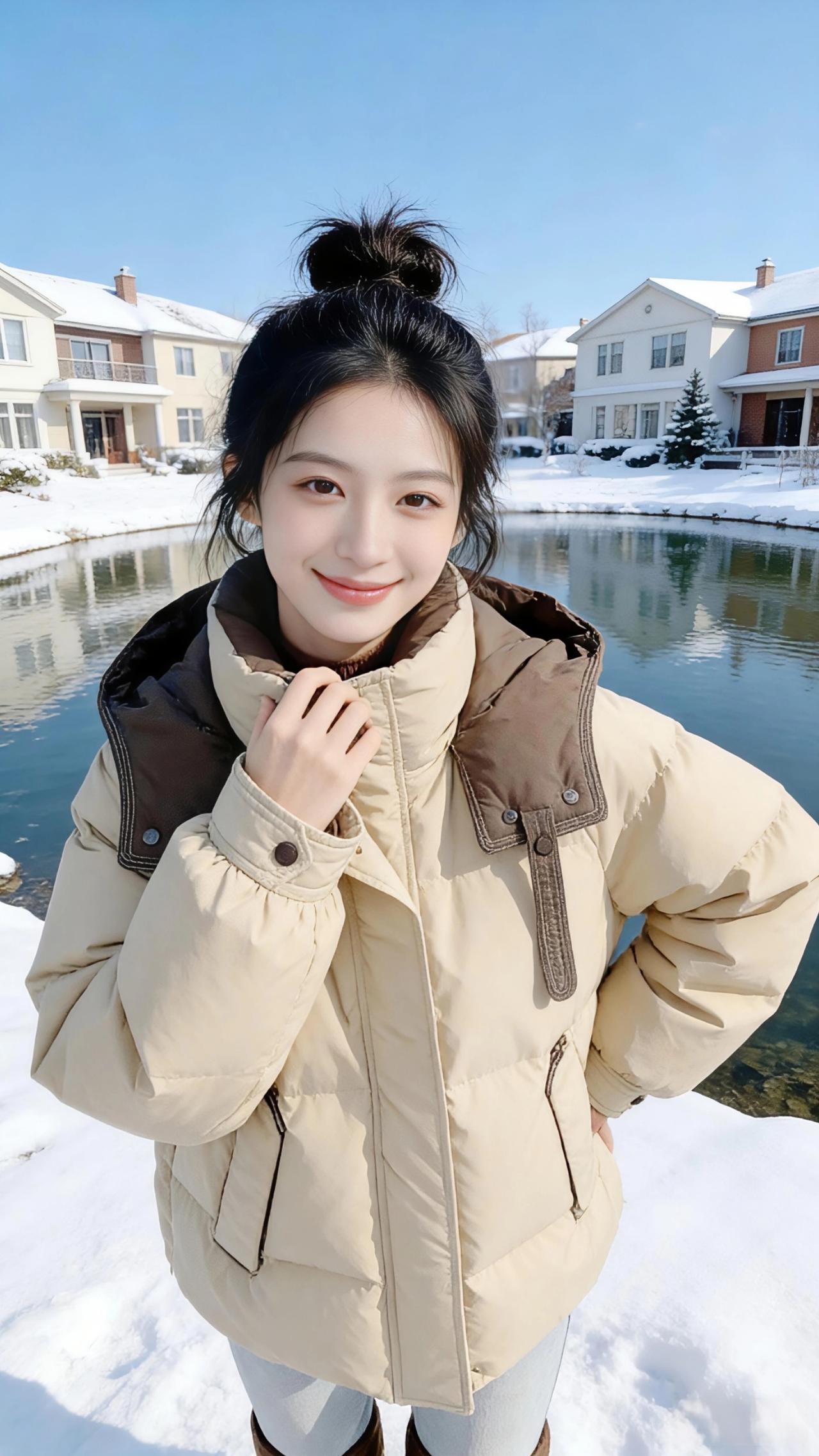 雪日暖章
 
雪落之后的世界，像被温柔地揉进了奶油色的滤镜里。澄澈的蓝天低悬着，