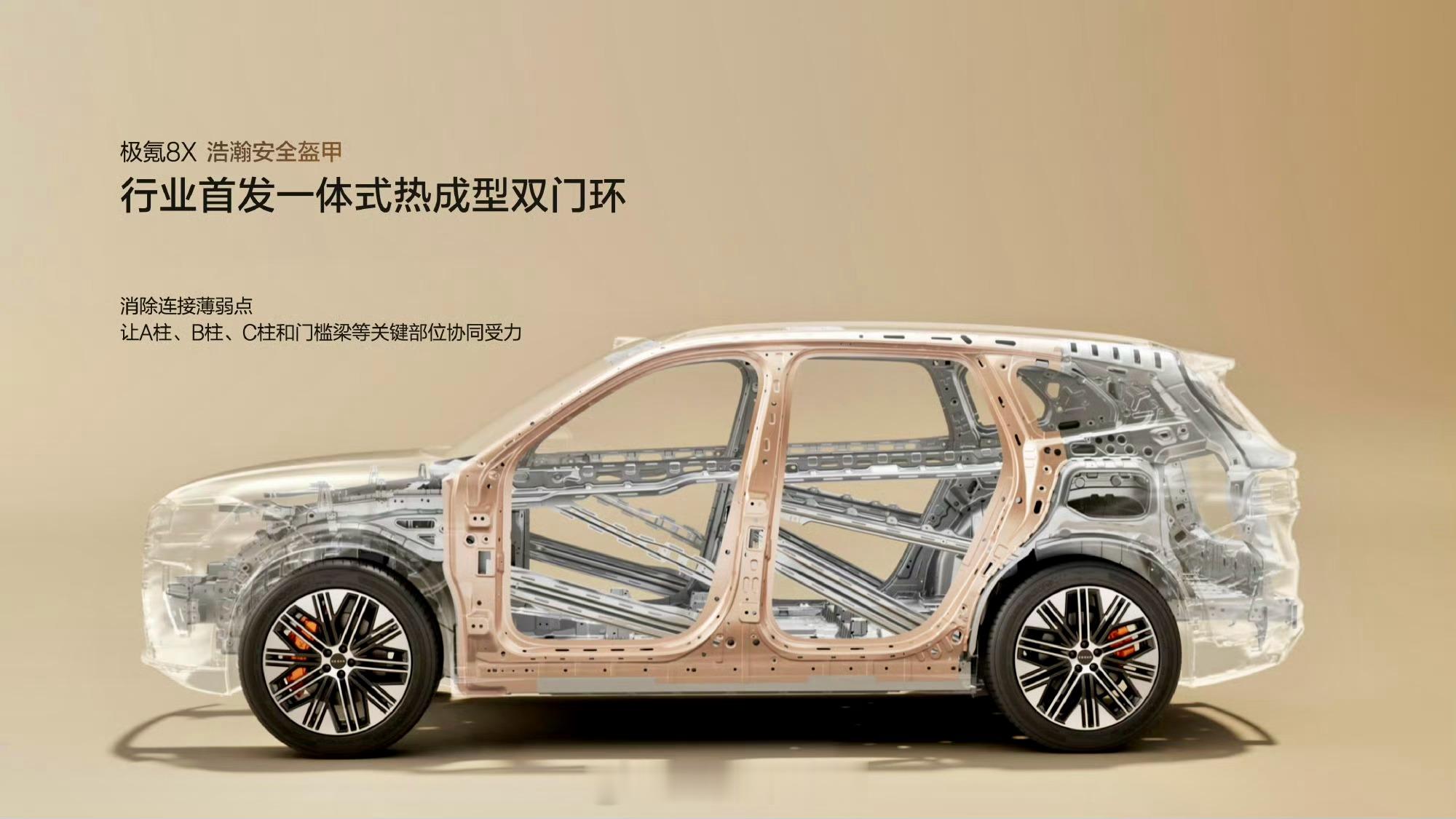 极氪8X 在安全方面做了不少扎实的设计。它借鉴了沃尔沃长期积累的安全经验，车身结