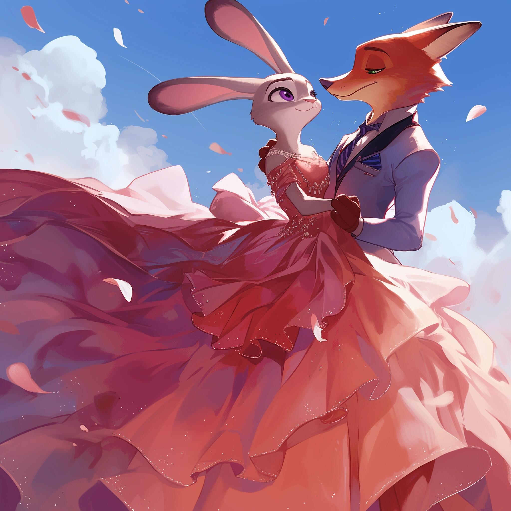 🦊🐰｜疯狂动物城｜壁纸狐狸克朱迪同频，动物城浪漫满溢。💛✨ 𝗕𝗘 𝗬