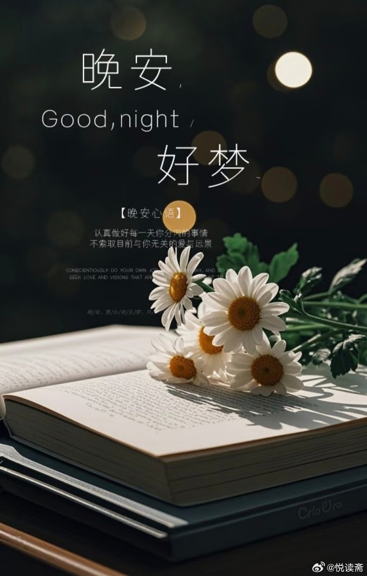 今日晚安-无论外界如何，都要温柔对待自己。做自己的光，不需要太亮，足以暖己。世界