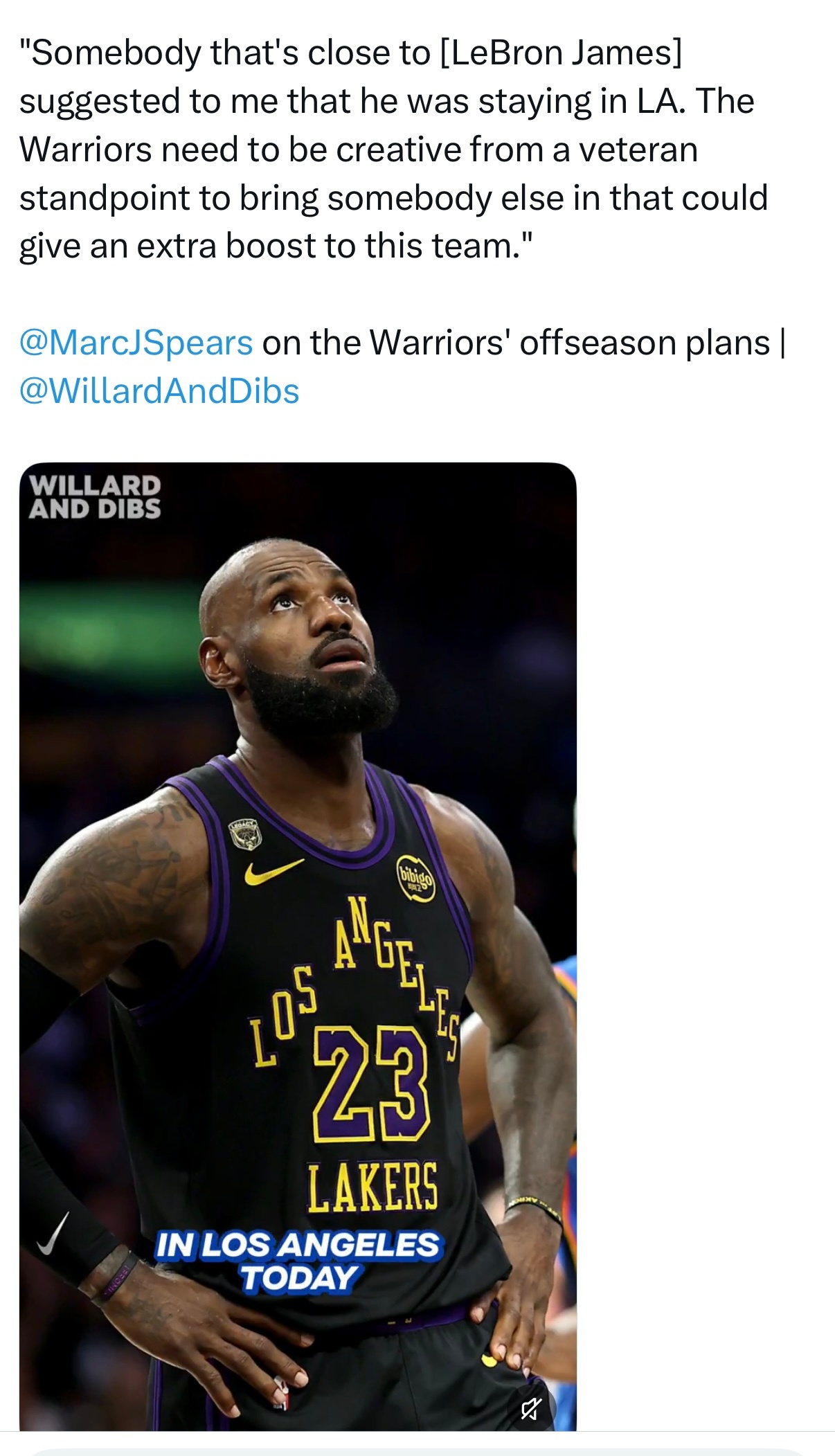 记者Marc J Spears做客湾区电台节目谈到近期勇士想交易得到詹姆斯的流言