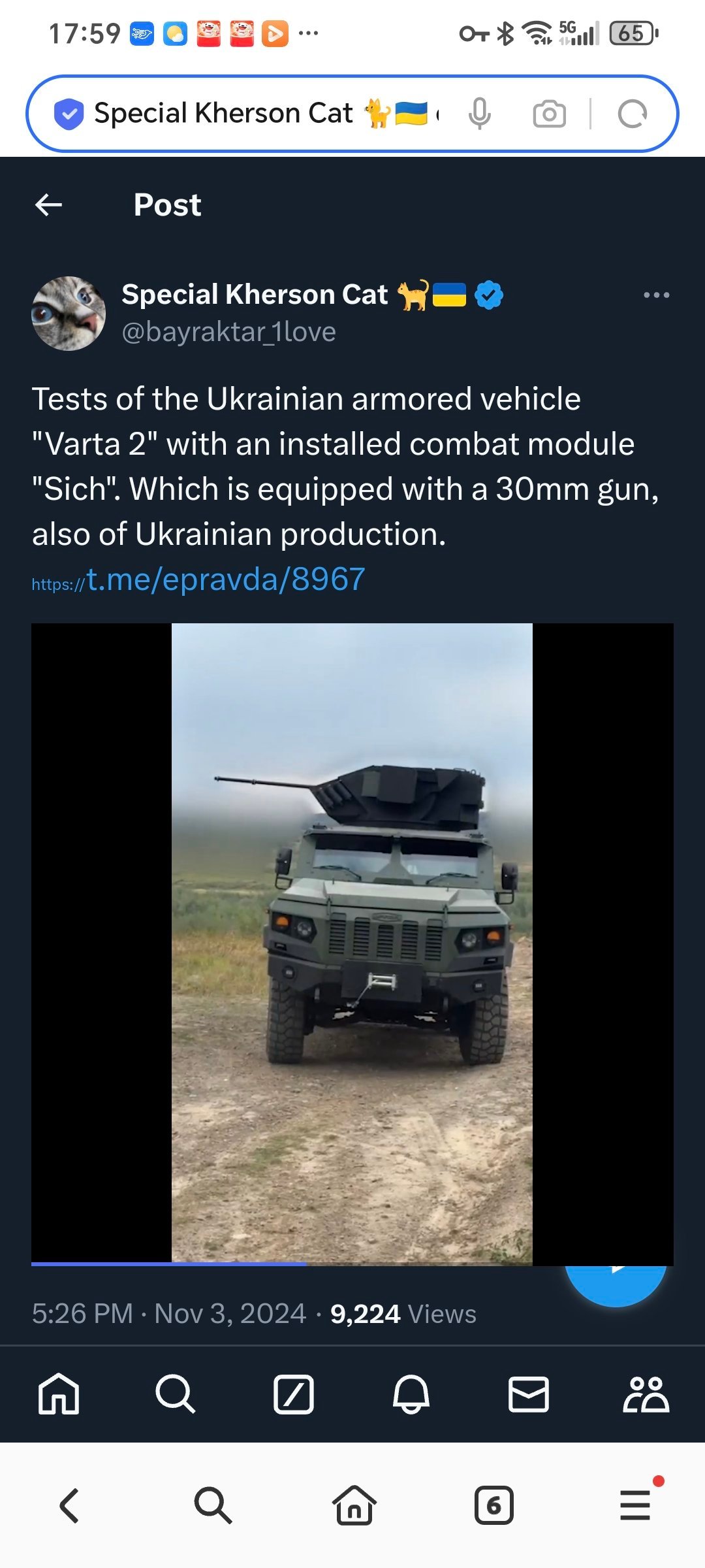 乌克兰装甲车 "Varta 2 "进行了测试，其安装了 Sich 作战模块，装备