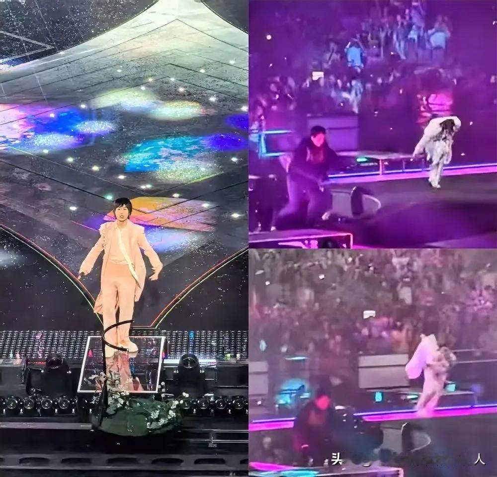 昨晚，吴建豪算是“毁”了一场价值千万的演唱会！

阿信踩空台阶向后仰倒的0.3秒