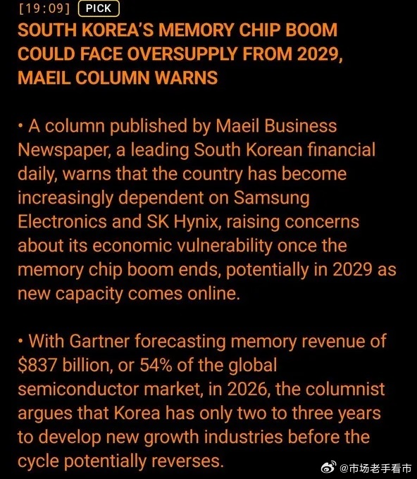 韩国的一篇财经专栏现已警告，在新产能投产后，2029年可能出现内存过剩。他们认为