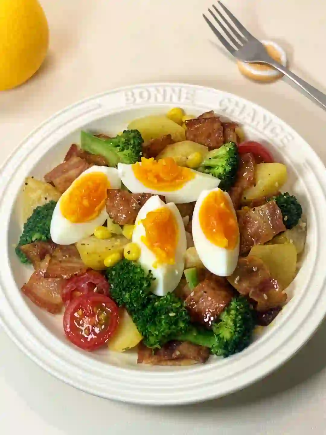 快乐减脂丨溏心蛋培根沙拉🥗低卡饱腹