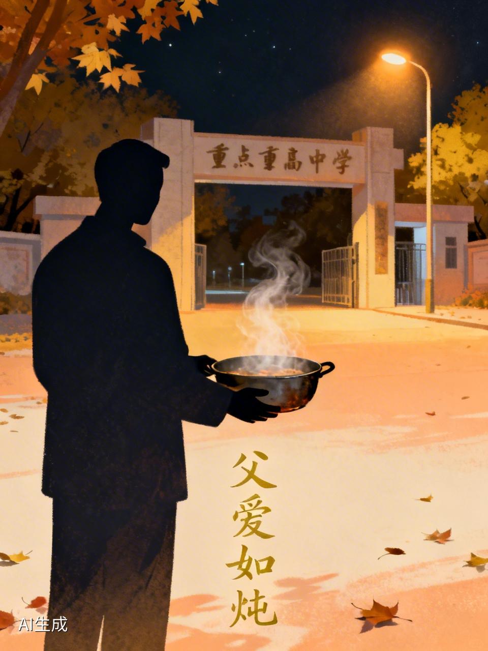 父爱总是藏在这些细微又深沉的举动里。就像那位在深秋夜晚，双手护着铁锅炖出现在重点