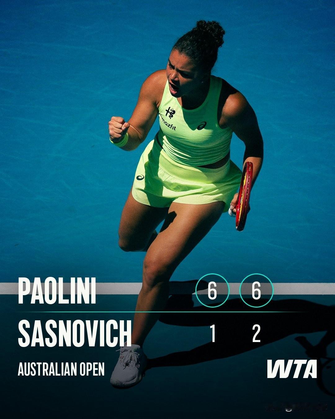 罗德拉沃尔首场比赛
7号种子🇮🇹保利尼61，62萨斯诺维奇🇧🇾
轻松晋级