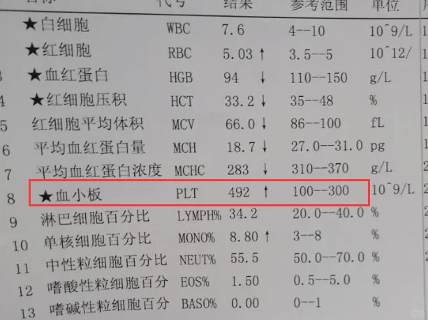 血小板400多影响大吗？