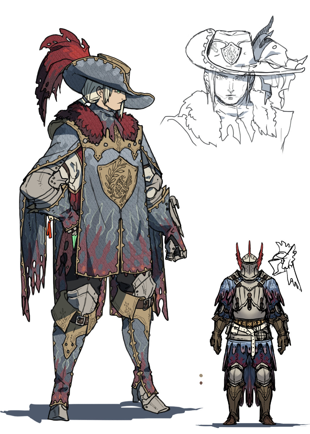 《怪物猎人荒野》防具「炎尾龙」开发设计图公开。 