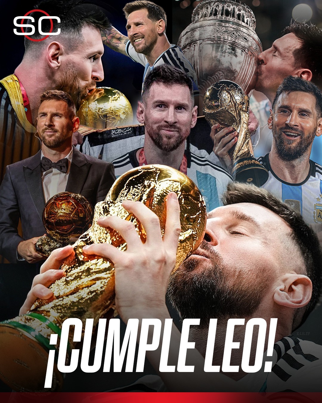 ESPN祝福梅西0624生日快乐 生日快乐，天天快乐！！39岁快乐，利奥！！🇦