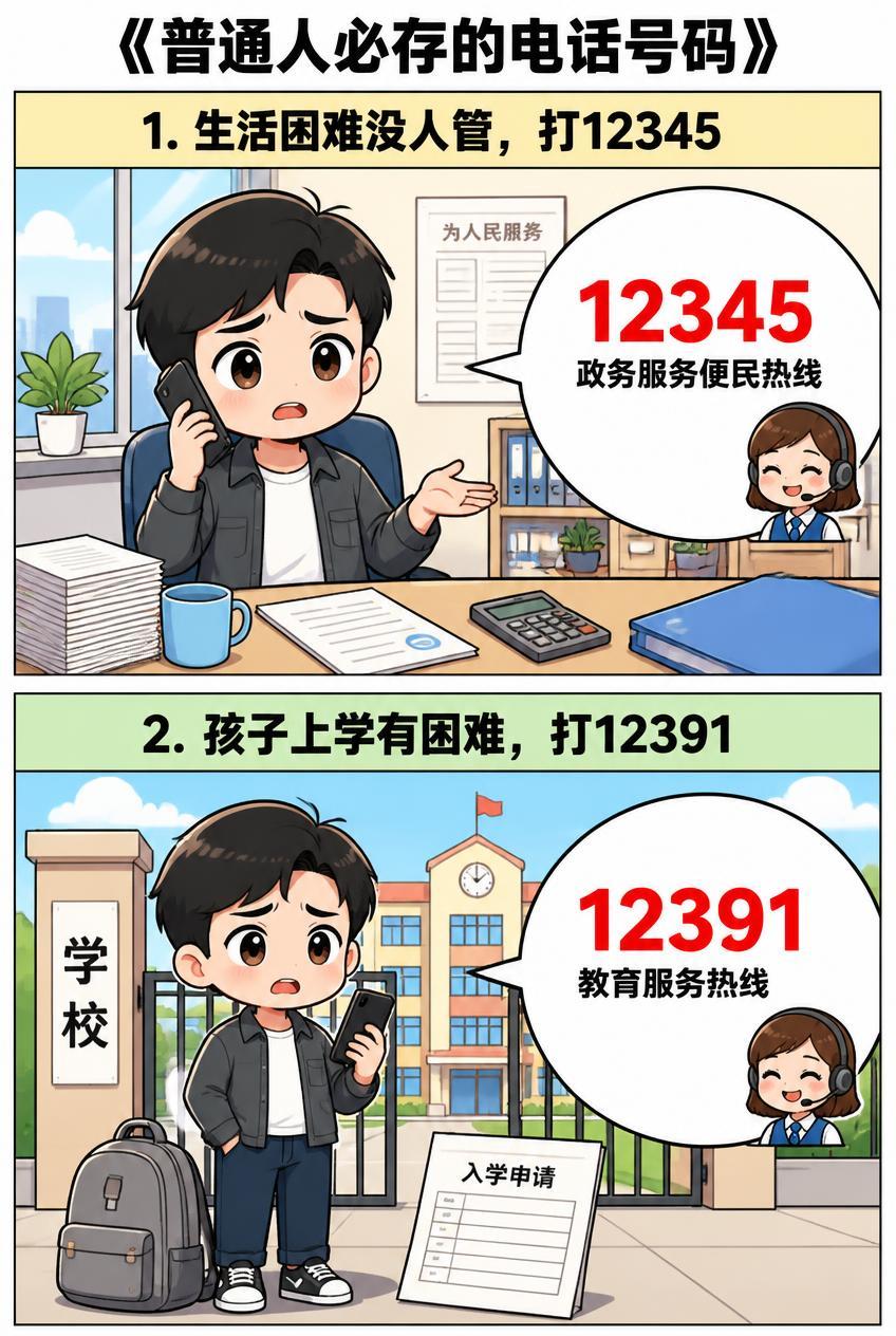 普通人必存的电话号码
