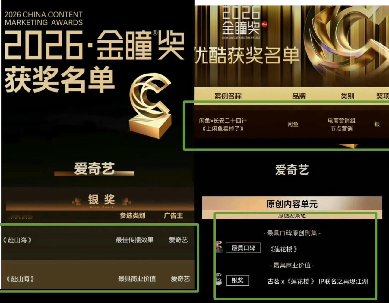 成毅金瞳奖成绩单亮眼！《莲花楼》《赴山海》《长安二十四计》相继斩获荣誉！《莲花楼